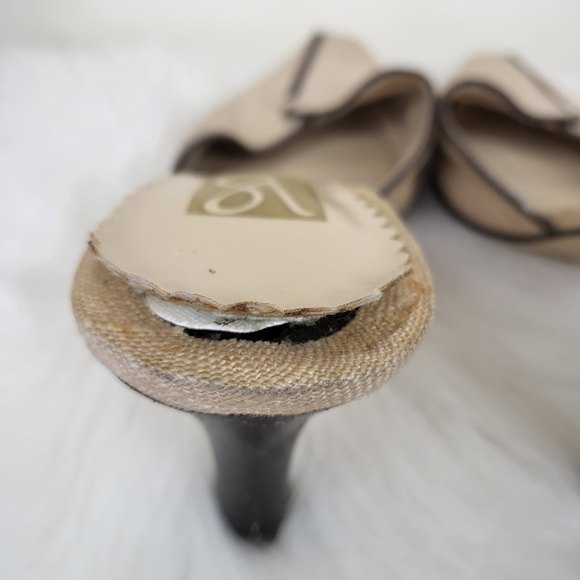 Victoria Spencer tan kitten heel mules size 7.5 - Picture 5 of 7